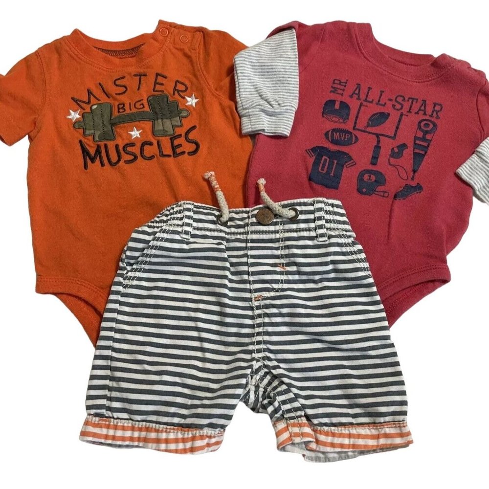 Shorts Outfit Lot Of 3 Size 3 Months Mixed Baby Boy's Clothing Rompers